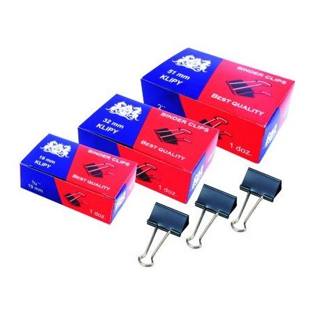 Klip 15Mm 12Szt (1/2 Cala) Czarny Grand 110-1091 Klipy Do Dokumentów