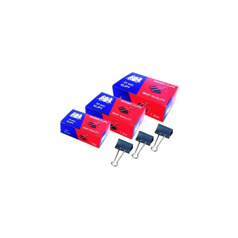 Klip 15Mm 12Szt (1/2 Cala) Czarny Grand 110-1091 Klipy Do Dokumentów