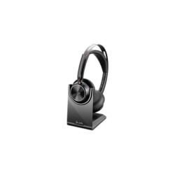 Poly Zestaw Słuchawkowy Voyager Focus 2 Z Certyfikatem Microsoft Teams Usb-C-C + Przejściówka Usb-C/A + Podstawka Ładująca