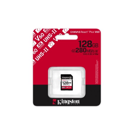 128Gb Sdxc Canvas React Plus U3/Uhs-Ii 280R/100W V60 Full Hd/4K