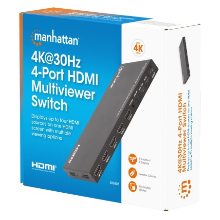 4-Portowy Hdmi Multiviewer Switch 4K 30Hz Manhattan