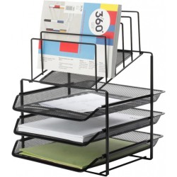 Organizer Na Biurko Q-Connect 3 Półki I Sorter Metalowy Czarny