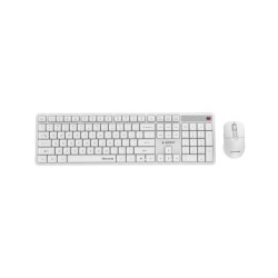 Gembird Bezprzewodowy Zestaw Klawiatury + Mysz Silent Key Pro Business, Biały, Układ Us