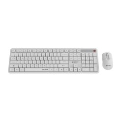 Gembird Bezprzewodowy Zestaw Klawiatury + Mysz Silent Key Pro Business, Biały, Układ Us