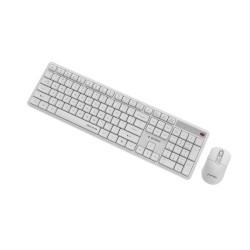 Gembird Bezprzewodowy Zestaw Klawiatury + Mysz Silent Key Pro Business, Biały, Układ Us