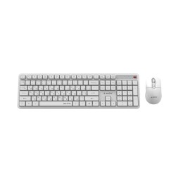 Gembird Bezprzewodowy Zestaw Klawiatury + Mysz Silent Key Pro Business, Biały, Układ Ru