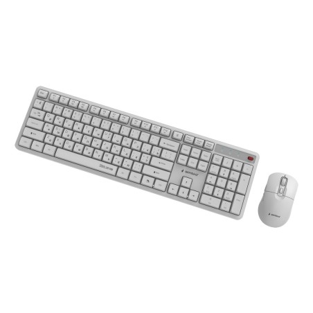 Gembird Bezprzewodowy Zestaw Klawiatury + Mysz Silent Key Pro Business, Biały, Układ Ru