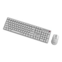 Gembird Bezprzewodowy Zestaw Klawiatury + Mysz Silent Key Pro Business, Biały, Układ Ru