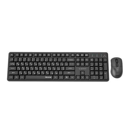 Gembird Bezprzewodowy Zestaw Klawiatury +Mysz Silent Key Pro Business, Czarny, Układ Ru