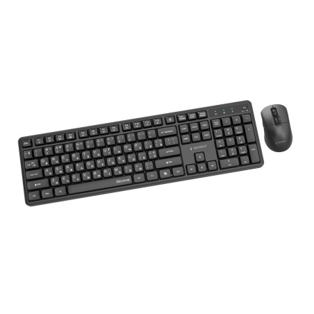 Gembird Bezprzewodowy Zestaw Klawiatury +Mysz Silent Key Pro Business, Czarny, Układ Ru