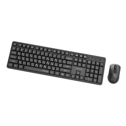 Gembird Bezprzewodowy Zestaw Klawiatury +Mysz Silent Key Pro Business, Czarny, Układ Ru