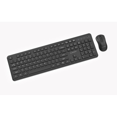 Gembird Bezprzewodowy Zestaw Klawiatury + Mysz Slim Pro Business Na Biurko, Czarny, Układ Us