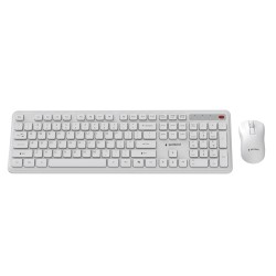Gembird Bezprzewodowy Zestaw Klawiatury + Mysz Slim Pro Business Na Biurko,Biały, Układ Us