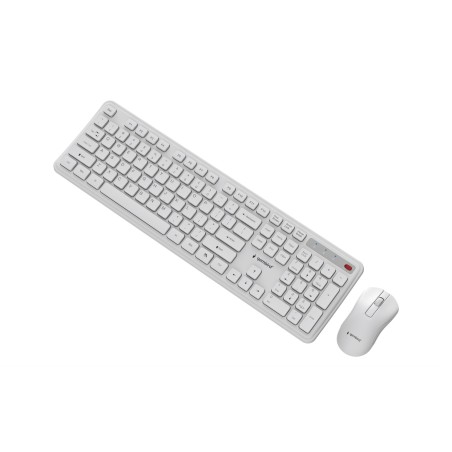 Gembird Bezprzewodowy Zestaw Klawiatury + Mysz Slim Pro Business Na Biurko,Biały, Układ Us