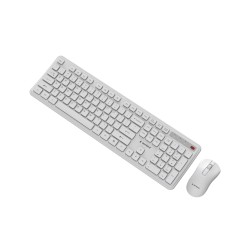Gembird Bezprzewodowy Zestaw Klawiatury + Mysz Slim Pro Business Na Biurko,Biały, Układ Us