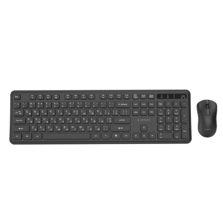 Gembird Bezprzewodowy Zestaw Klawiatury + Mysz Slim Pro Business Na Biurko, Czarny, Układ Ru