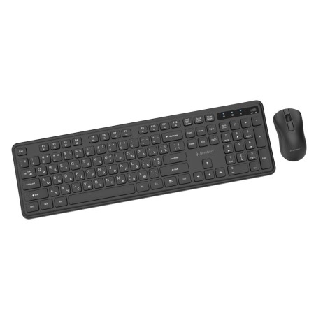 Gembird Bezprzewodowy Zestaw Klawiatury + Mysz Slim Pro Business Na Biurko, Czarny, Układ Ru