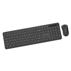 Gembird Bezprzewodowy Zestaw Klawiatury + Mysz Slim Pro Business Na Biurko, Czarny, Układ Ru