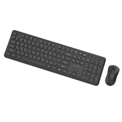 Gembird Bezprzewodowy Zestaw Klawiatury + Mysz Slim Pro Business Na Biurko, Czarny, Układ Ru