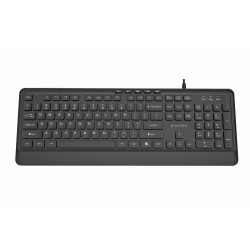 Gembird Klawiatura Przewodowa Multimedialna Slim, Usb 5 Klawiszy Hotkeys, Us Layout, Czarna