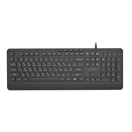 Gembird Przewodowa Klawiatura Multimedialna Slim 5 Klawiszy Hotkeys, Ru Layout, Czarna