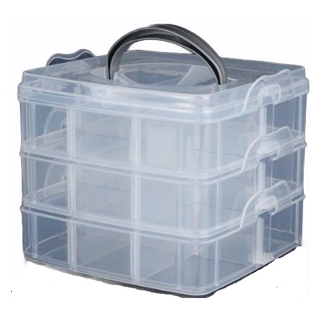 Organizer Pojemnik 18 Przegródek 3 Warstwy 15X15X12,5Cm  P2007623 Na Śrubki / Koraliki