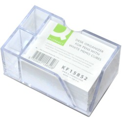 Przybornik Na Biurko Q-Connect (Z Karteczkami) Transparentny