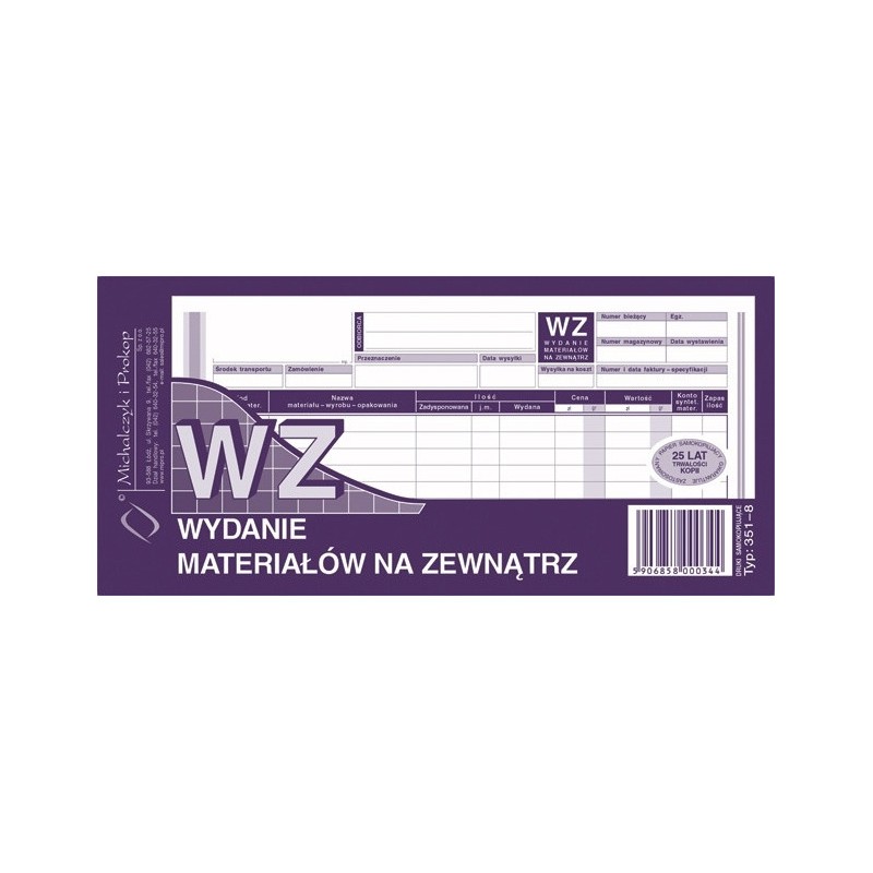 Wydanie Materiałów Na Zewnątrz 1/3 A4 (Wielokopia)