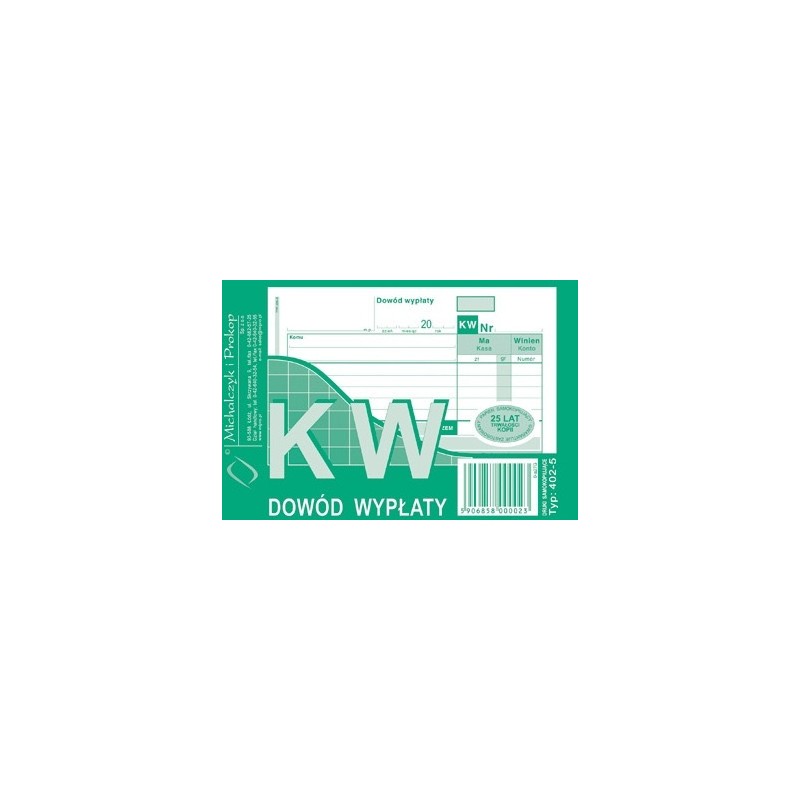 Kw - Dowód Wypłaty A6 (Wielokopia)