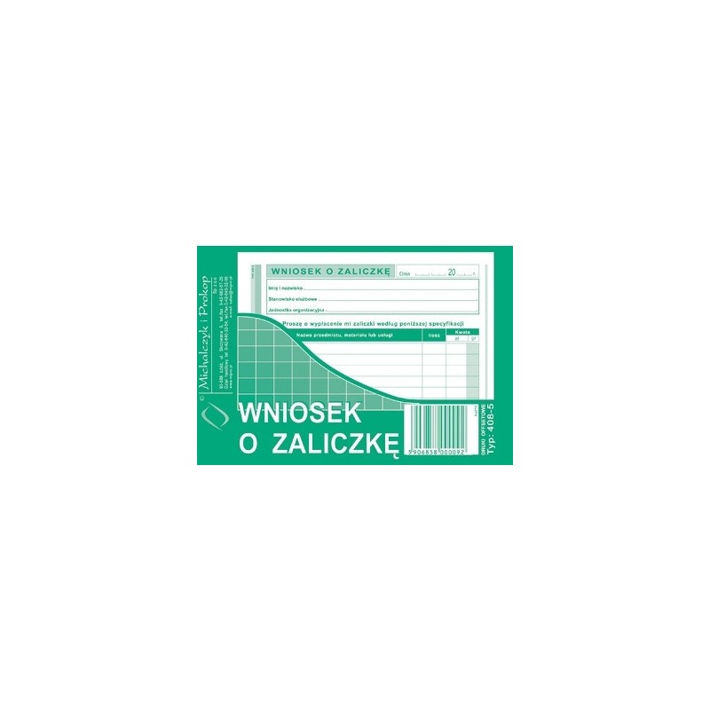 Wniosek O Zaliczkę A6 (Offset)