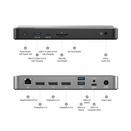 Alogic Dx3 Przewodowa Usb 3.2 Gen 1 (3.1 Gen 1) Type-C Czarny, Szary