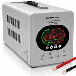 Qoltec Zasilacz Awaryjny Ups Pure Sine Wave | 1000Va/720W | Przetwornica 12/230V Z Avr | Lcd | Lifepo4 Agm Gel