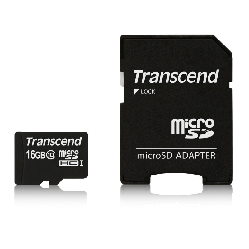 Sd Microsd Card  16Gb Transcend Sdhc Class10 W/Adapter
