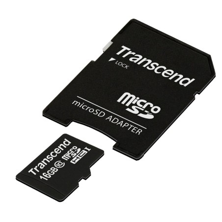 Sd Microsd Card  16Gb Transcend Sdhc Class10 W/Adapter