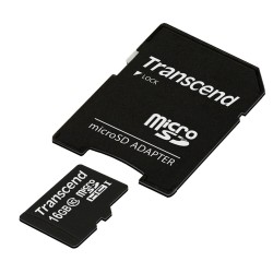 Sd Microsd Card  16Gb Transcend Sdhc Class10 W/Adapter