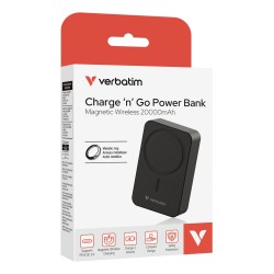 Verbatim Charge 'N' Go Essentials 20000 Mah Bezprzewodowe Ładowanie Czarny