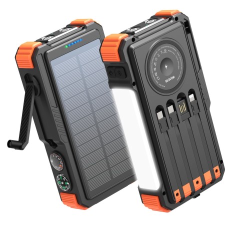 Extralink | Powerbank Solarny | 20000Mah, 20W, Dynamo, Indukcja, Lampa, Latarka