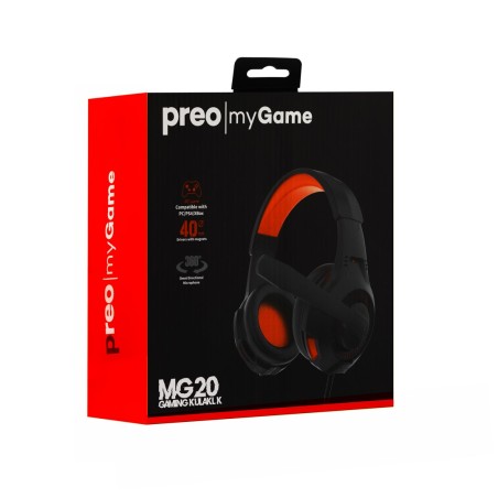 Preo 125085402 Słuchawki/Zestaw Słuchawkowy Przewodowa Opaska Na Głowę Gaming Czarny, Czerwony