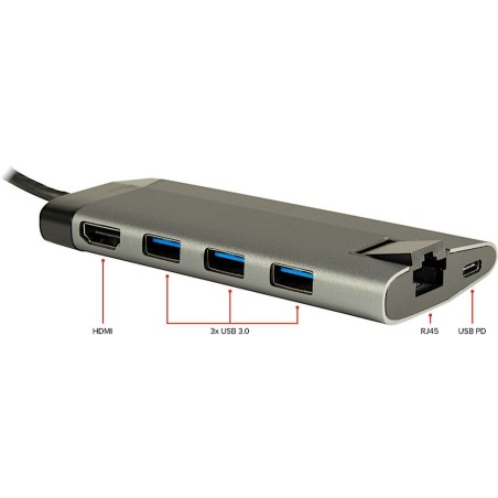 Inter-Tech Gdc-802 Przewodowa Usb 3.2 Gen 1 (3.1 Gen 1) Type-C Szary