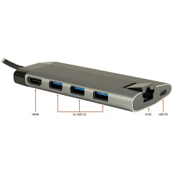 Inter-Tech Gdc-802 Przewodowa Usb 3.2 Gen 1 (3.1 Gen 1) Type-C Szary