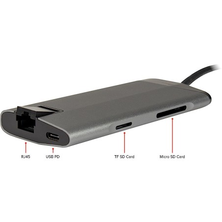 Inter-Tech Gdc-802 Przewodowa Usb 3.2 Gen 1 (3.1 Gen 1) Type-C Szary