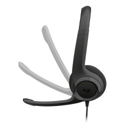 Logitech H390 Usb Zestaw Słuchawkowy Przewodowa Opaska Na Głowę Połączenia/Muzyka Usb Type-C Czarny