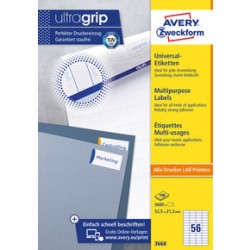 Etykiety Avery Zweckform A4 52.5X21.2 Białe (56X10