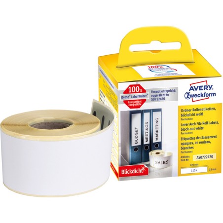 Etykiety Na Rolce Avery Zweckform 190X38Mm Białe (110)