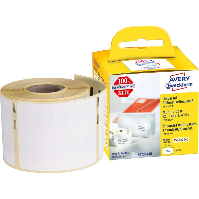 Etykiety Na Rolce Avery Zweckform 70X54Mm Białe (320)