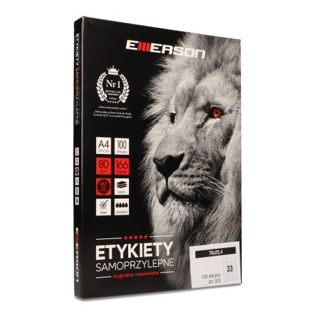 Etykiety A4 70X25,4Mm (100) Białe 033 Emerson Eta4070X254W