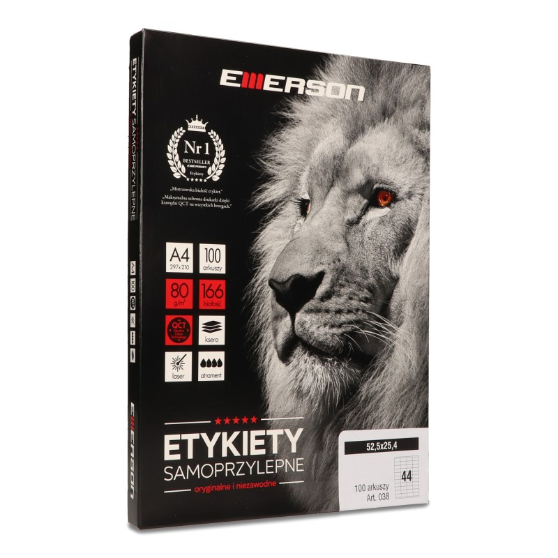 Etykiety A4 52,5X25,4Mm Białe 038 Eta4525X254W Emerson