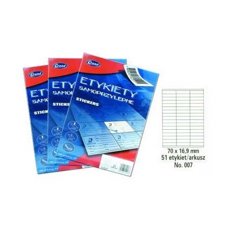 Etykiety Samoprzylepne No. 007 70X16,9 Mm Grand 150-1034 (X)