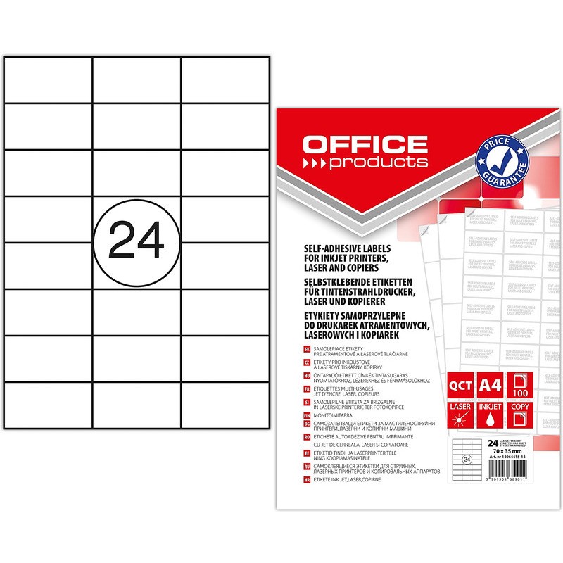 Etykiety Office Products A4 70X35Mm Białe (100)