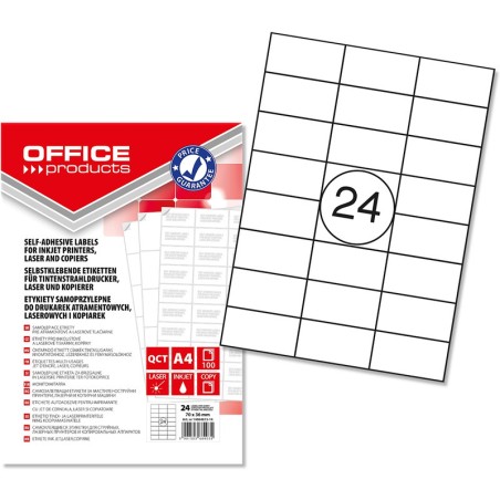 Etykiety Office Products A4 70X36Mm Białe (100)